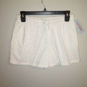 Cat & Jack girls shorts white flower stitching size XXL 18 K-178